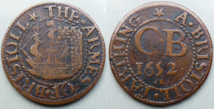 Bristol, city issue 1652 farthing N1480